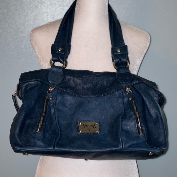 Valentina Handbags - Valentina Italia Navy Blue Leather Purse